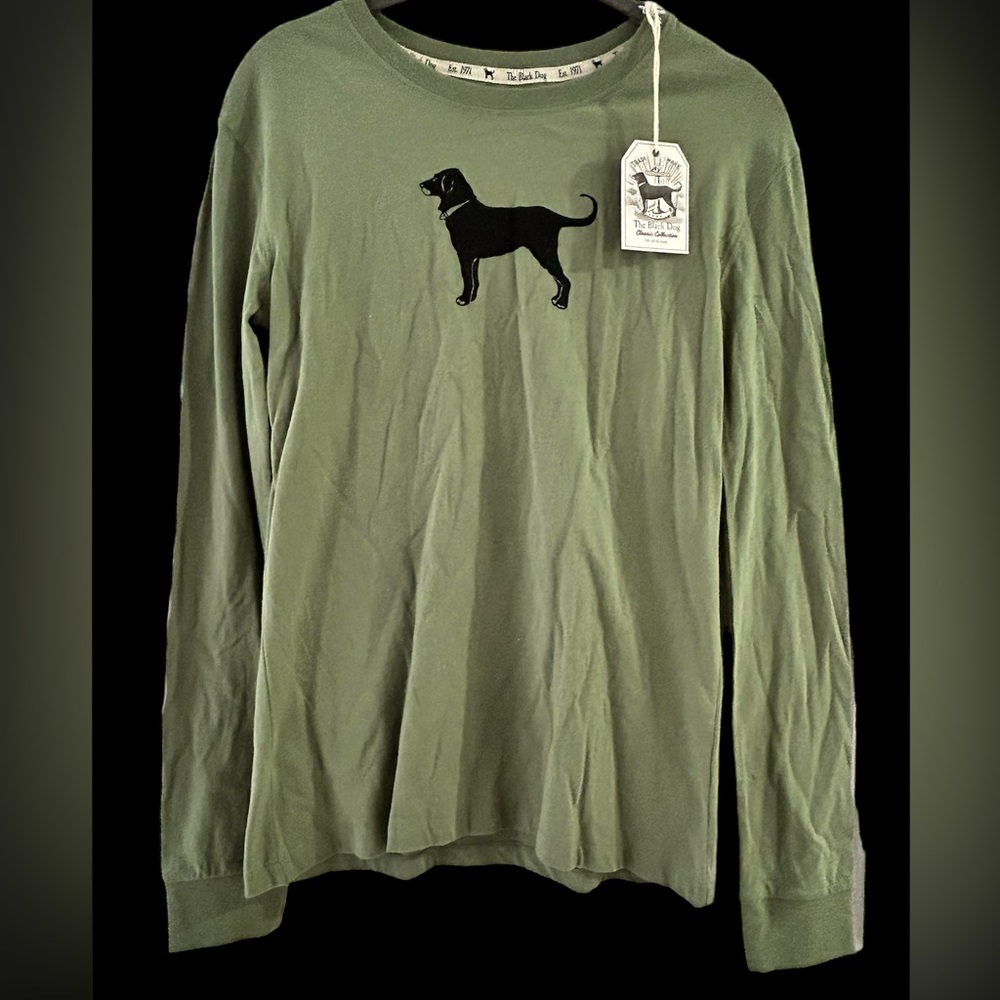 Men’s green The Black Dog long sleeve t-shirt. Size XXS. NWT